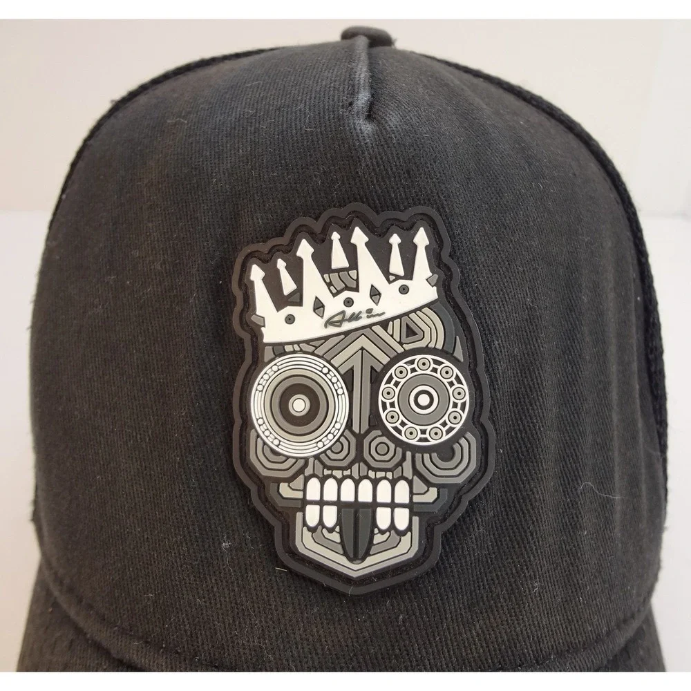 King Maya Colors Black Mesh Trucker Hat Skull‎ Crown Be Fearless By All In